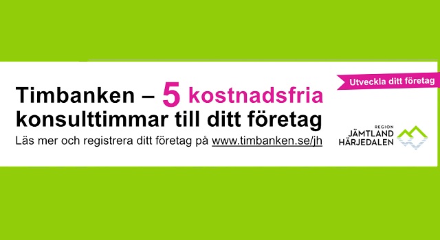 Timbanken - 5 kostnadsfria timmar till ditt företag, läs mer och registrera ditt företag på www.timbanken.se/jh