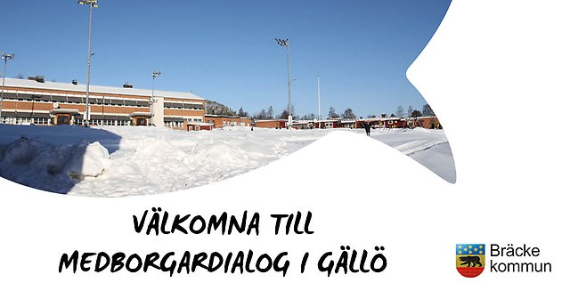 Bild med texten välkomna till medborgardialog i Gällö