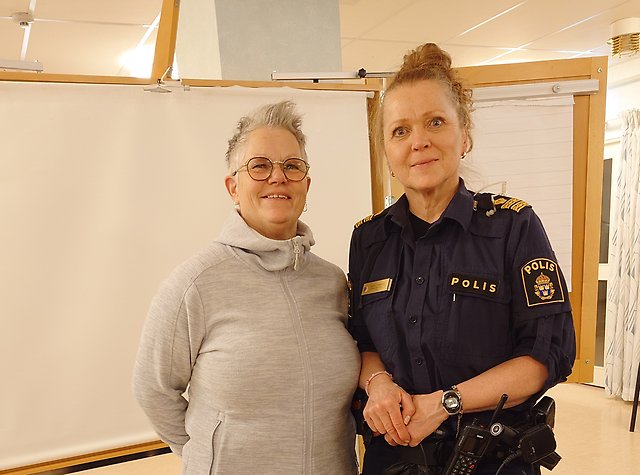 På bild syns Bräcke kommuns brottsförebyggande samordnare Åsa Bjöörn tillsammans med polisens representant Maria Könberg
