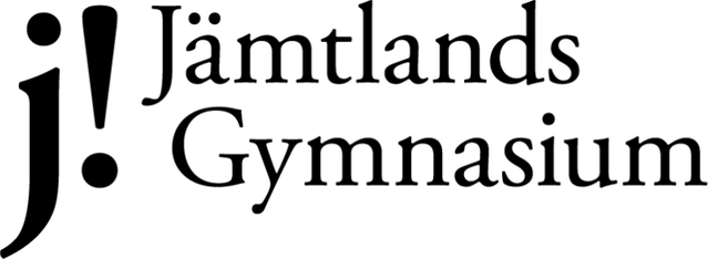 Jämtlands gymnasiums logga, ett J med ett utropstecken.